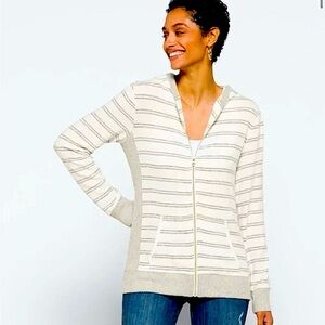 Market & Spruce XL hoodie sweater jersey gray white zipper cardigan